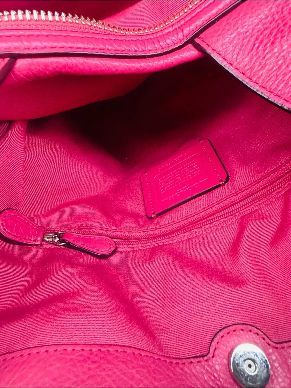 Coach Lexy Pebble Leather Hobo Bag in Bright Pink